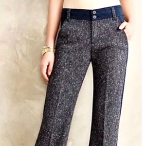 Anthropologie The Brighton Tweed Trousers Wide-Leg, Two-Tone